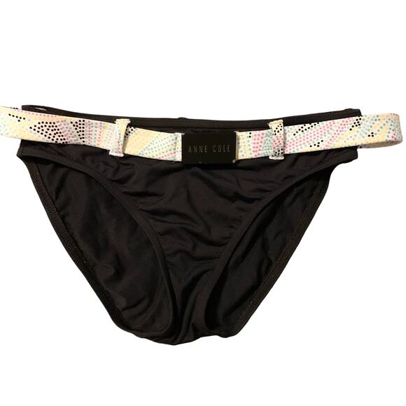 Anne Cole Locker Pastel Dotted Bikini Medium Halter & Back Tie Deep V Belted - Picture 4 of 16